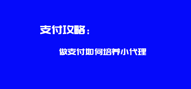 做支付如何培養小代理 做支付如何培養小代理